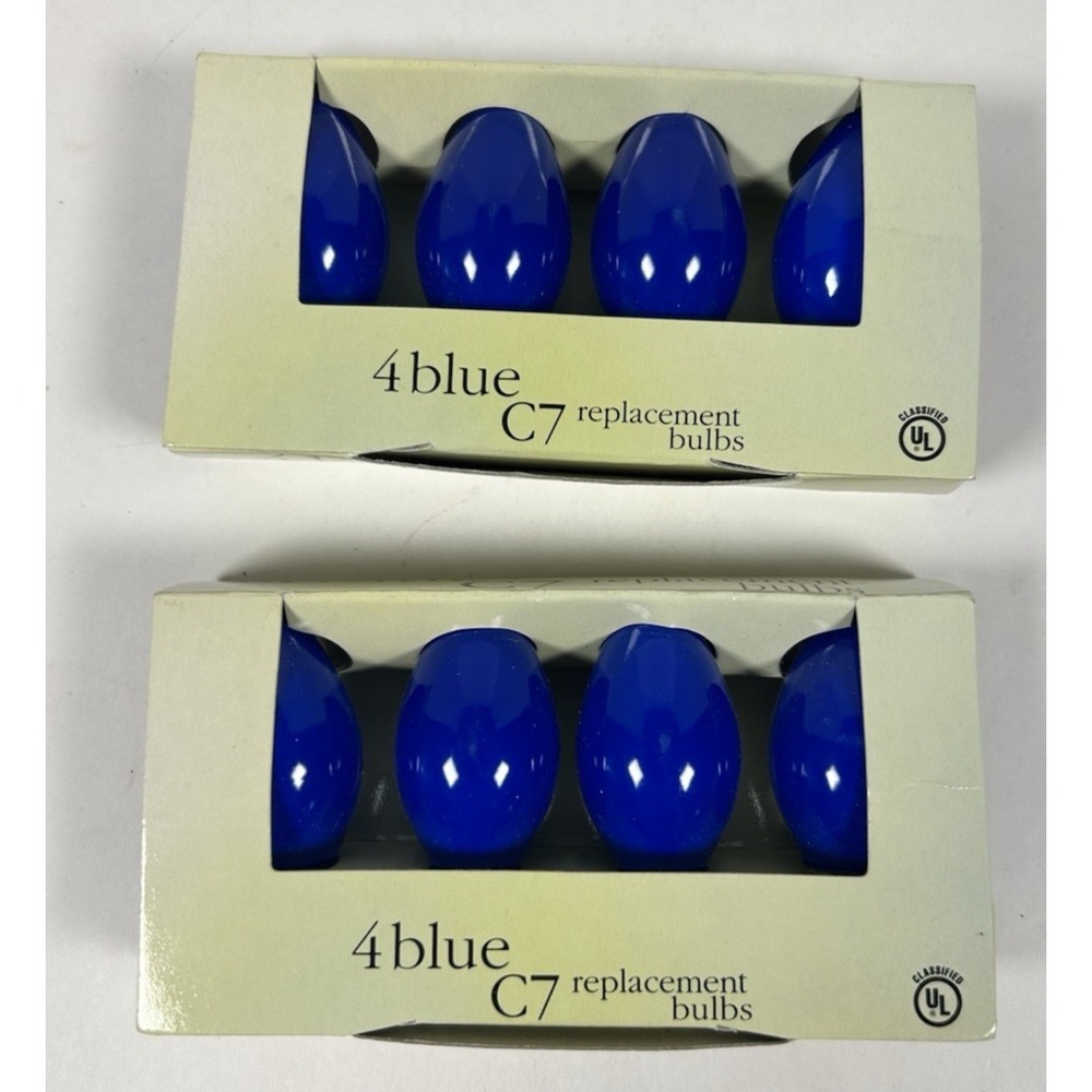 C7 Replacement Christmas Light Bulbs Blue 8 count NEW! Target Brand VTG